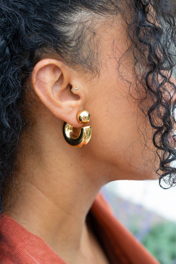 Riley Jacket Hoops: Gold Plated