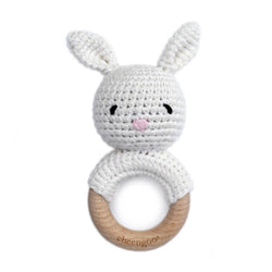 Bunny Teething Rattle - Snow