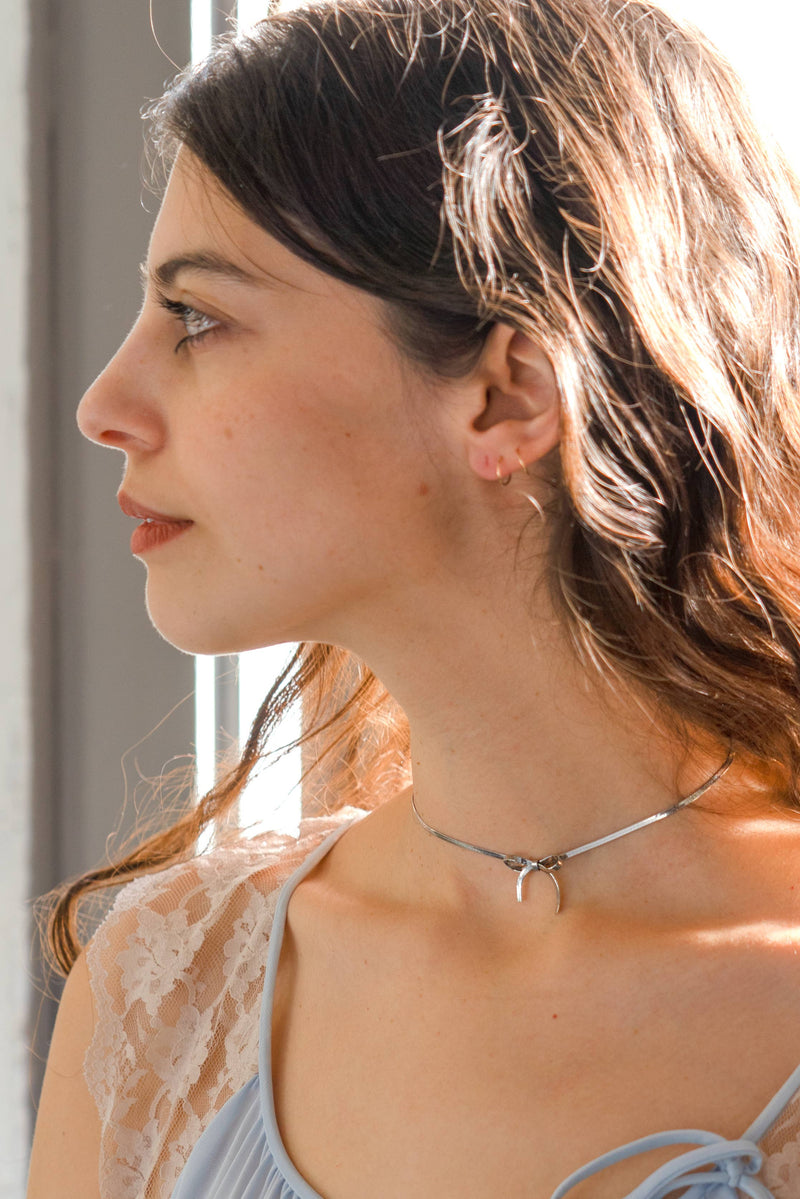 Bow Peep Choker / Necklace - Stainless Steel