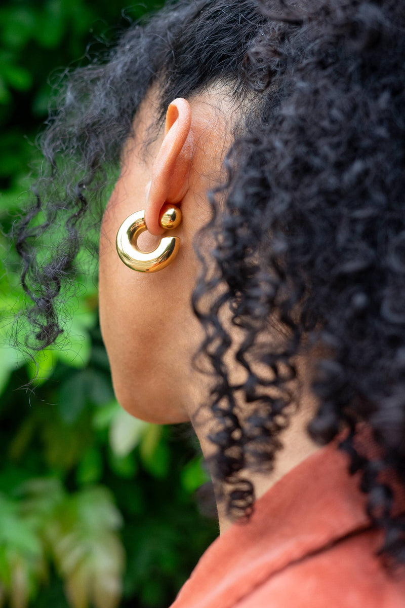 Riley Jacket Hoops: Gold Plated