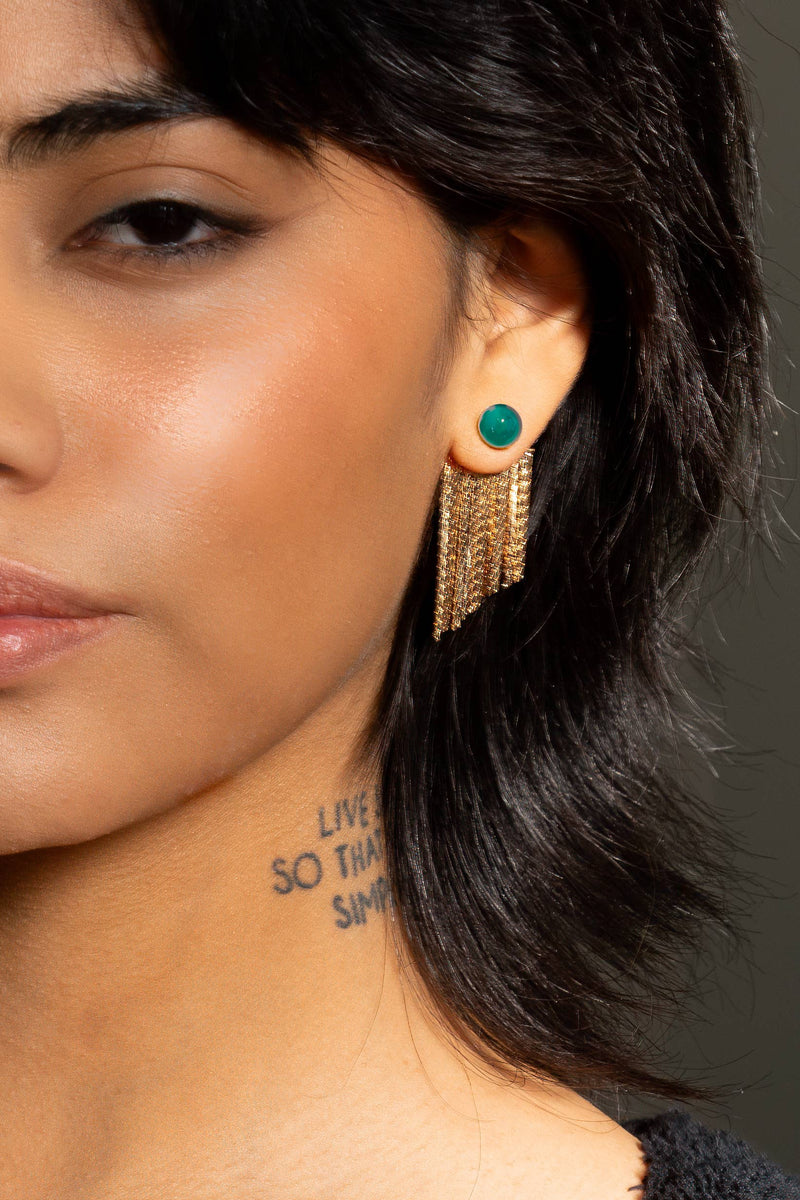 Rubell Layered Earring - 18K Gold Plated: Aventurine