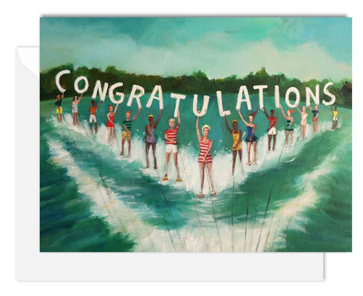 Water Skiers Congratulations Card.