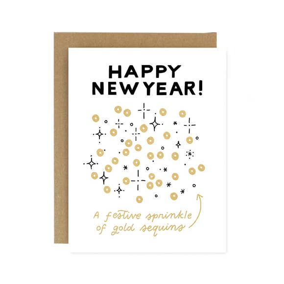 New Year Sequins Card