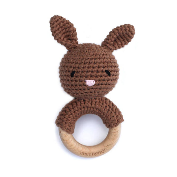 Bunny Teething Rattle - Mocha