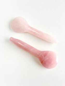 Gua Sha Rose Quartz Spoon