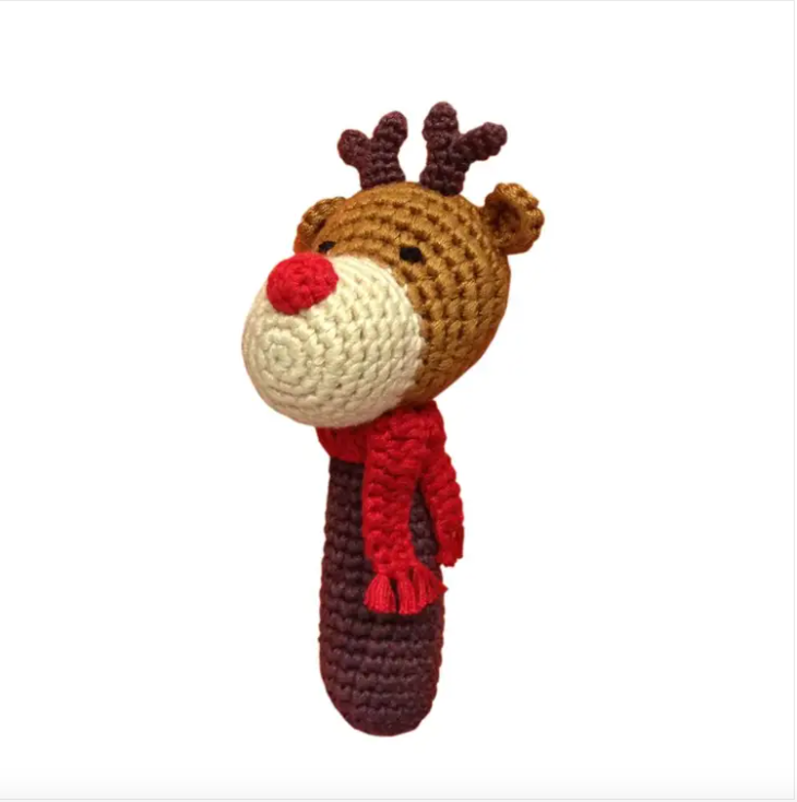 Reindeer Stick Hand Crocheted Rattle