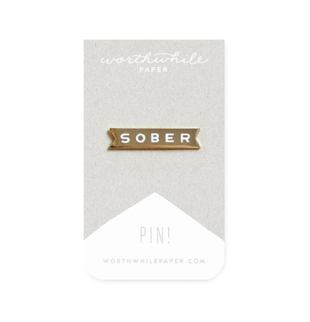 Sober Enamel Pin